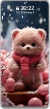 Cute and Beautiful 4K Christmas Bear Phone Wallpaper Collection in Pink Tones